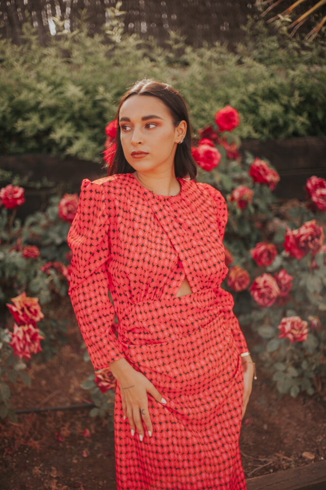 VESTIDO RETRO CORAL