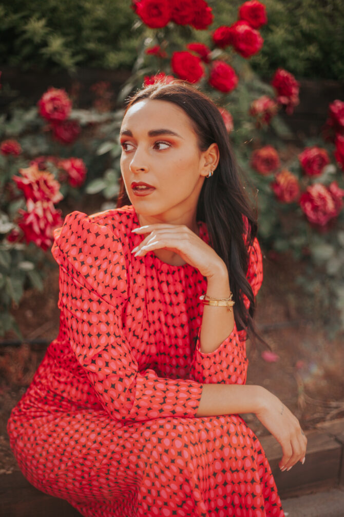 VESTIDO RETRO CORAL