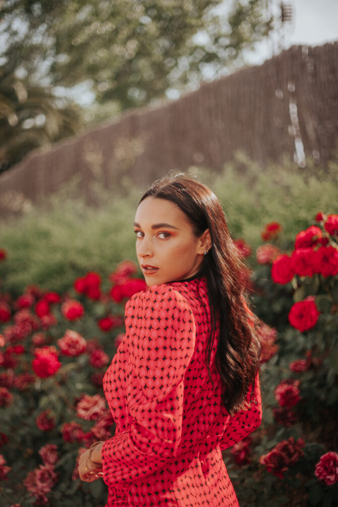 VESTIDO RETRO CORAL